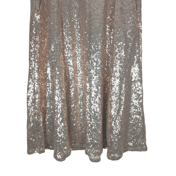 Torrid 0 Womens Champagne Gold Sequin Midi Skirt Elastic Waist Size Large - Picture 14 of 16